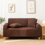 Fitted Style Bubble Stuff Sofa Cover Brown
