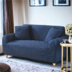Fitted Style Bubble Stuff Sofa Cover Blue